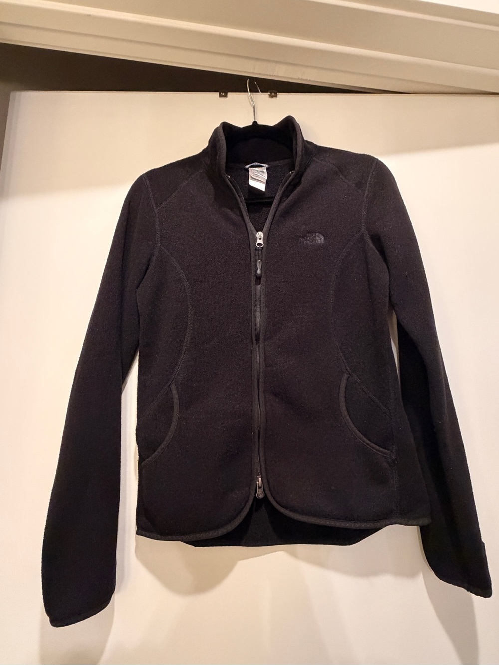 Women's black fleece zip jacket